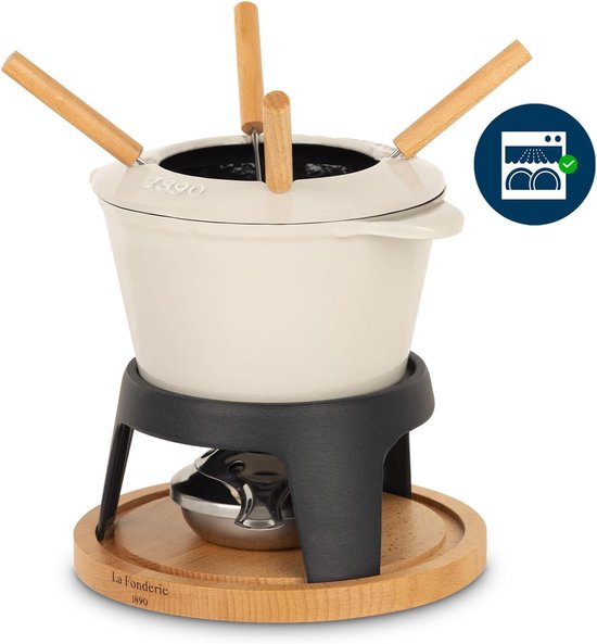 Fondueset Gietijzer - Kaasfondue Set - Gezellige Avonden - Voor 4 Personen - 12 Liter - Zwart — afbeelding 4