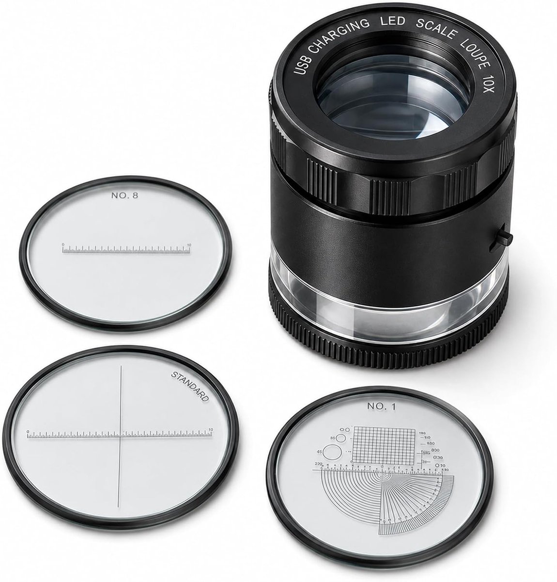 Vergrootglasbril met ledverlichting - 3 Dradenkruis Schaal - 25 mm Lens - Oplaadbaar Juweliersloep Vergrootglas - Voor Sieraden en Verzamelobjecten