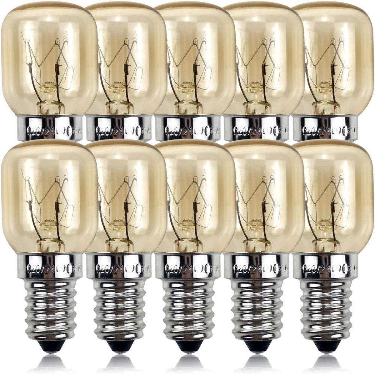 10 stuks SES E14 pygme lamp met schroef fitting vernikkeld 300 graden magnetron en oven geschikt