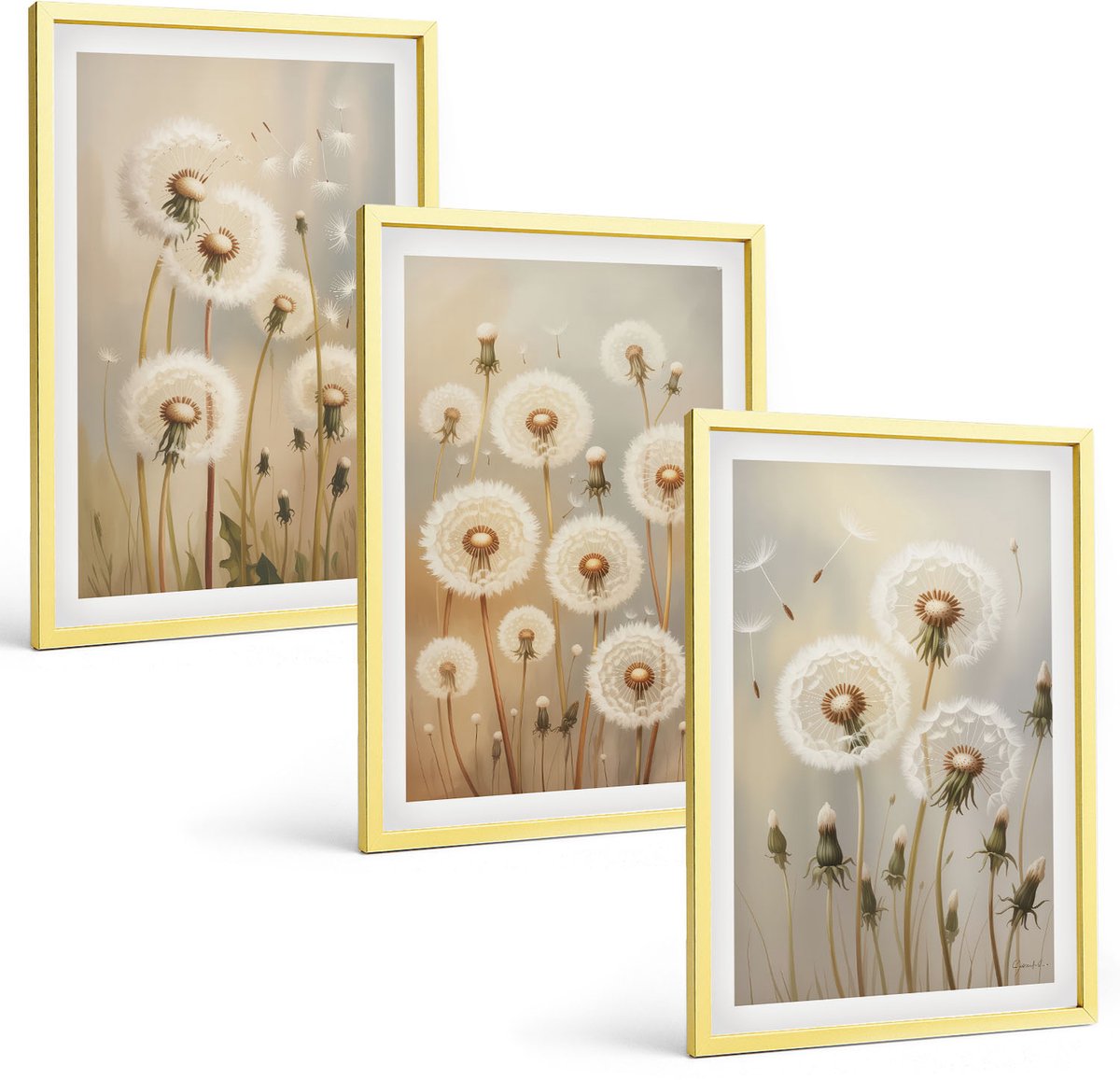 Coloray 3-Delige Schilderij Set - Kleurrijke Abstracties Met Dynamische Vormen En Figuren - 40 x 40 cm En 40 x 60 cm - Muurdecoratie - Interieur Decoratie - Woonkamer Decoratie