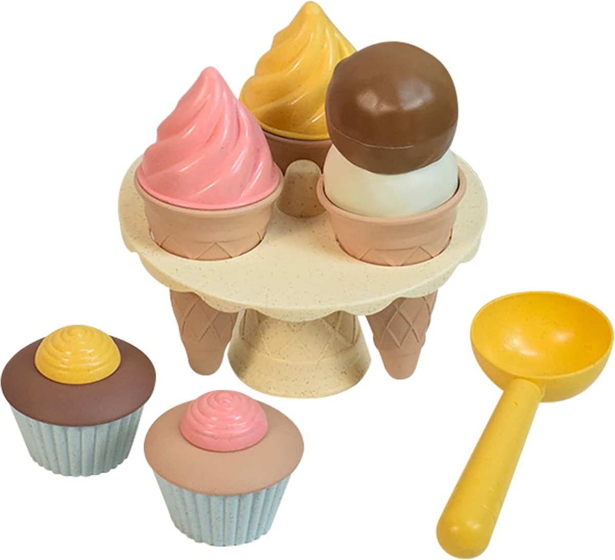 Speelgoedset met 7 Stukken IJsjes voor Kinderen, Strandspellen, Zand Speelgoed en Cadeau voor 3-5 Jaar Oude Kinderen