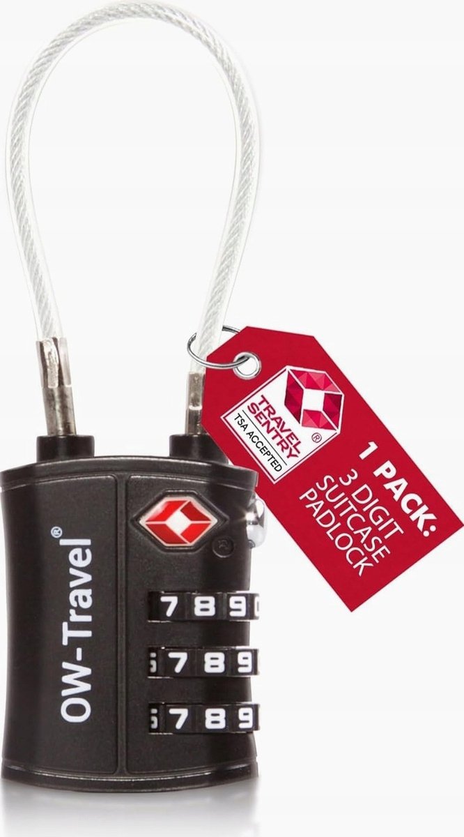 TSA Kettingslot Zwart - Sterke & Veilige Bagage- & Kofferbeveiliging