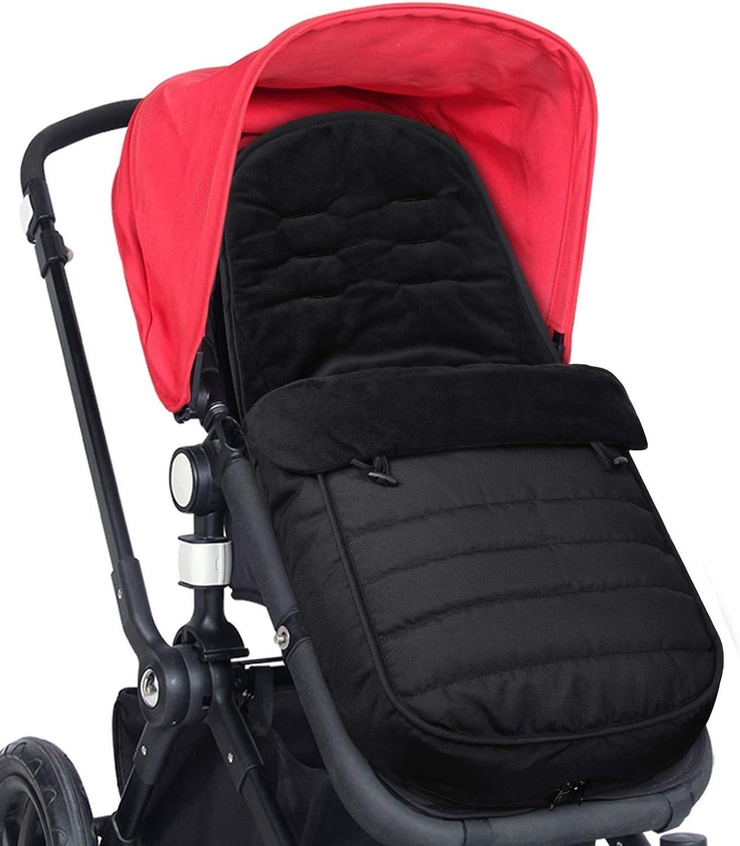 Universele voetenzak - Kinderwagen zak - Warmte buiten - Waterdicht en winddicht - 50 x 90 cm - Zwart
