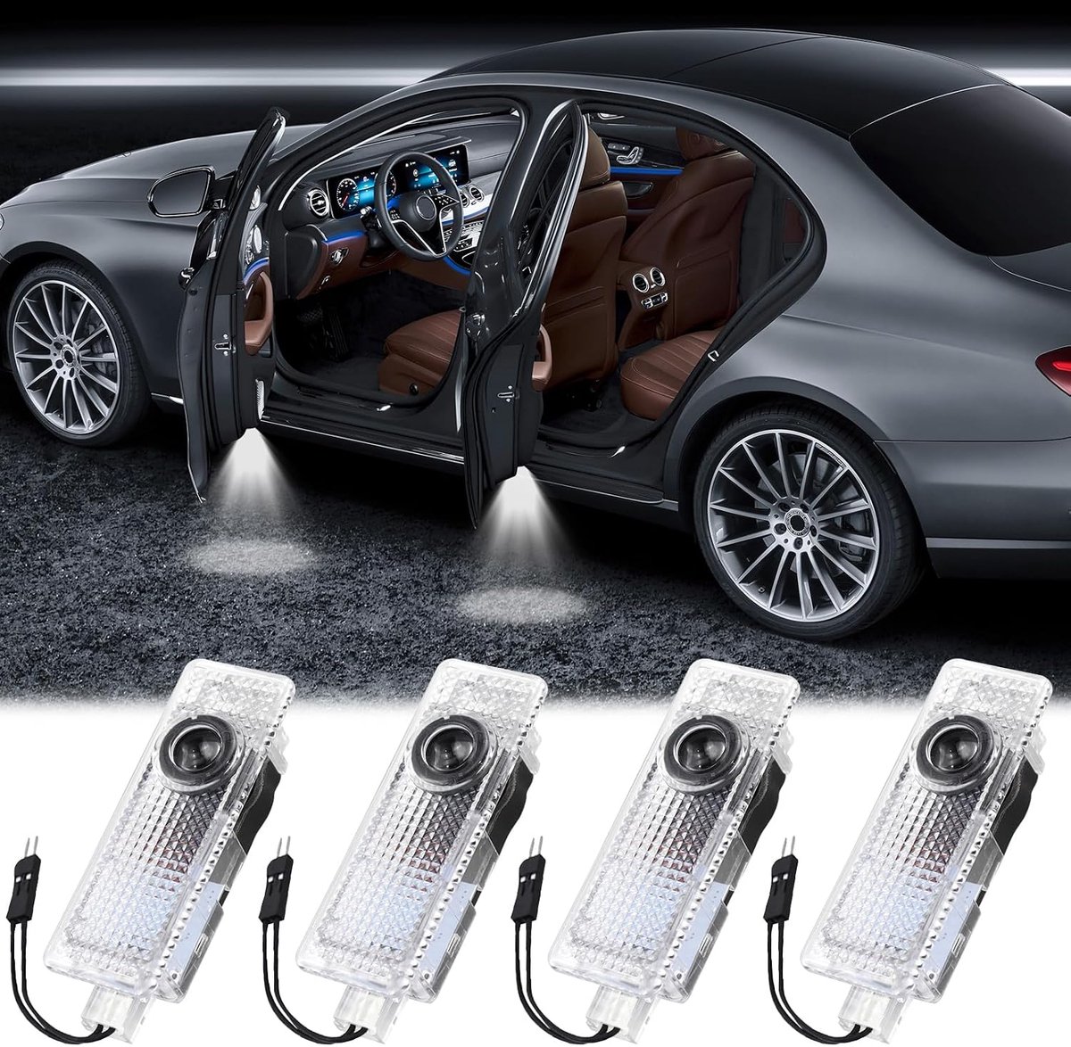 Logo projector 4 stuks deurlicht logo instapverlichting deurverlichting logo Compatibel met BMW 1 2 3 4 5 6 7 Serie X1 X2 X3 X4 X6 M GT Serie