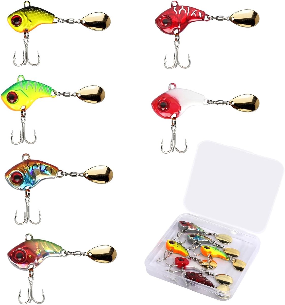 Visaas Set van 6 Stuks - Multicolor - 13 g - Hoogwaardige Jig Spinner voor Roofvissen