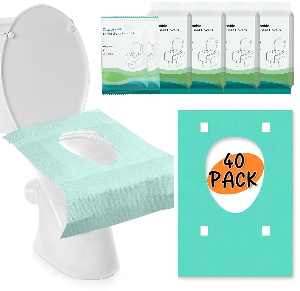 Wegwerp Toiletkussens - Hygiënisch - Geschikt voor Onderweg - Ideale Toilethoezen voor Openbare Toiletten
