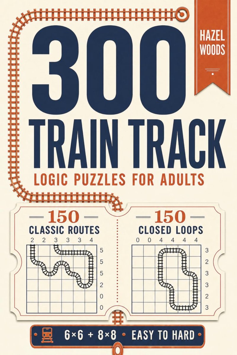 300 Train Track Logic Puzzles for Adults: 150 Classic Routes and 150 Closed Loops - Easy, Medium and Hard - ShopVlot