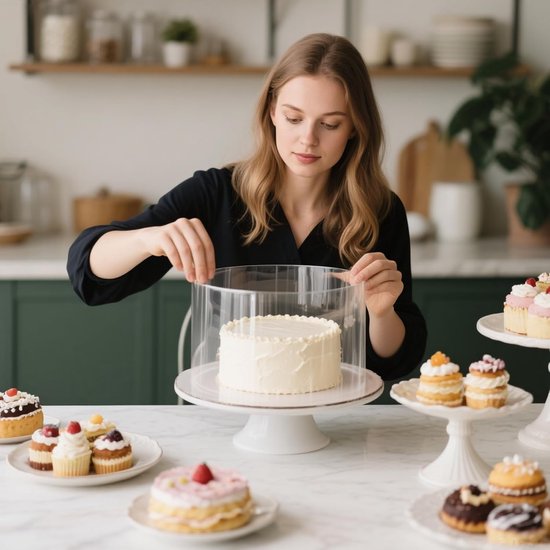 4 rollen herbruikbare taartrandfolie, 8/10/15/20 cm x 10 m, transparante acetaatfolie voor het decoreren van taarten, mousse-cake en dessert, ideaal voor bakkerijen en hobbybakkers — afbeelding 3
