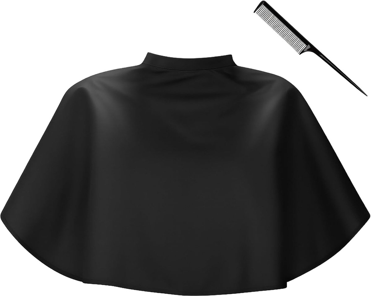 Volwassenen, Zwarte Waterdichte Make-up Jas - 81 cm x 74 cm - Haar Knipcape voor Salon & Thuisgebruik