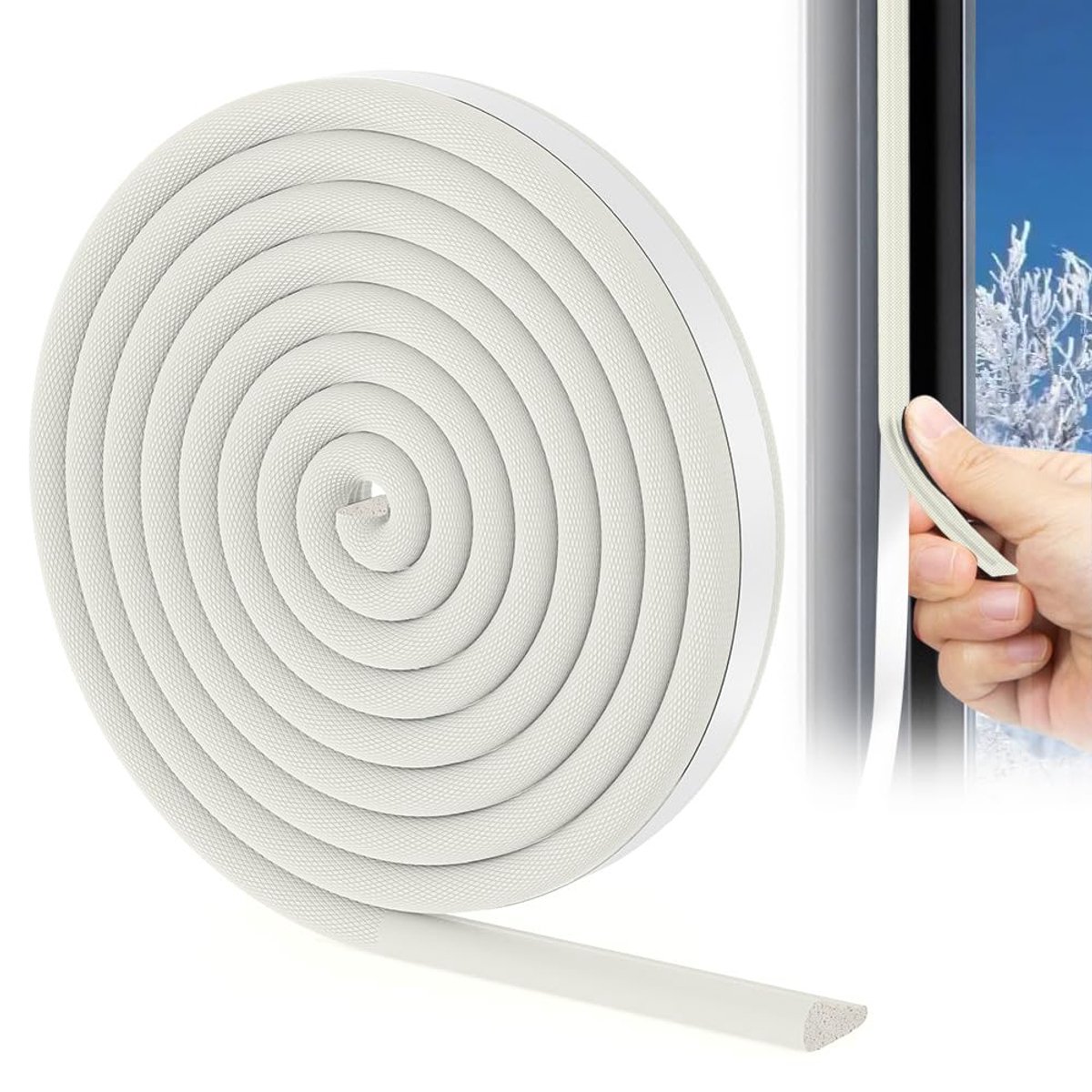 Tochtstrip, 3 m wigvormige weerafdichtingsstrip voor ramen en deuren, zelfklevende schuimrubberen antibotsingstape, geluidsisolatie en waterdicht voor garage, schuifdeur, buitendeur