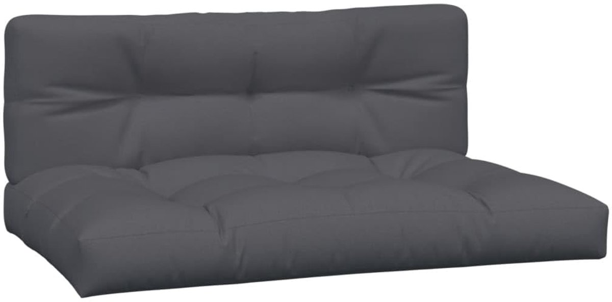 vidaXL Palletkussens 2 st stof antracietkleurig
