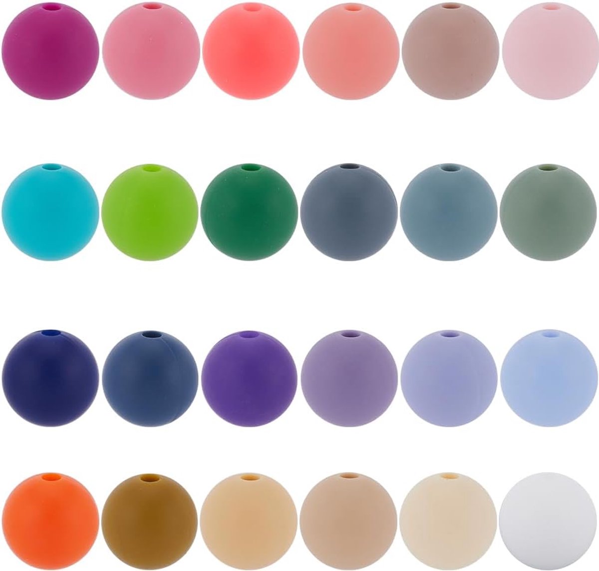 Kralen Ronde Focal Kralen Bulk Kleurrijke Zachte Rubber Sleutelhanger Maken Craft Losse Kralen voor Kralen Pennen Sieraden Maken Armbanden Garland DIY