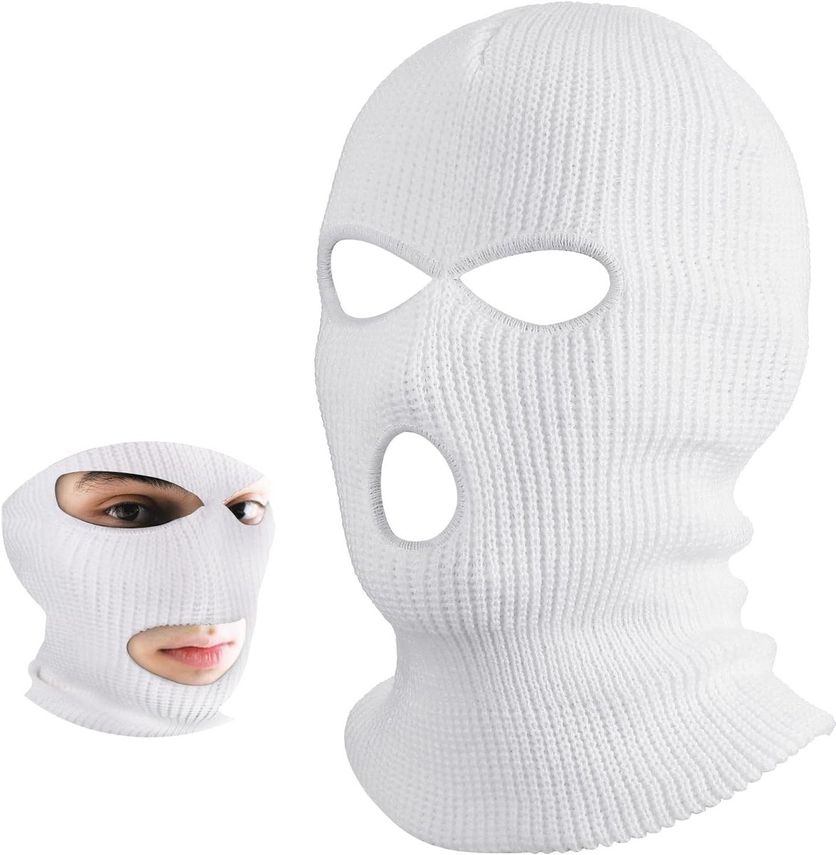 3-Hole Gebreide Balaclava voor Volledige Gezichtsbedekking in de Winter - Stormmasker voor Koude Dagen, Ademend en Warm