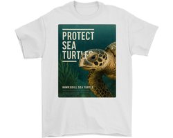 Hawksbill Schildpad Shirt – PROTECT SEA TURTLES – Onderwater Outfit – Unisex T-Shirt voor Dames & Heren – Natuur Cadeau