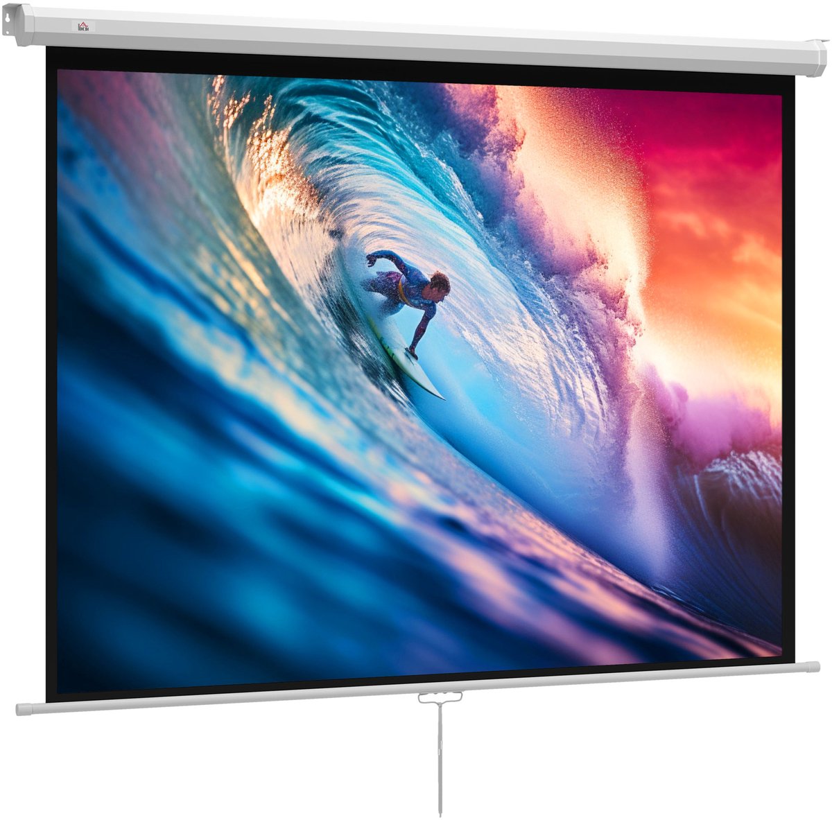 84-inch projectiescherm - videoprojectiescherm - 4:3 4K HD - wand- of plafondmontage - 181B x 8D x 138H cm - wit