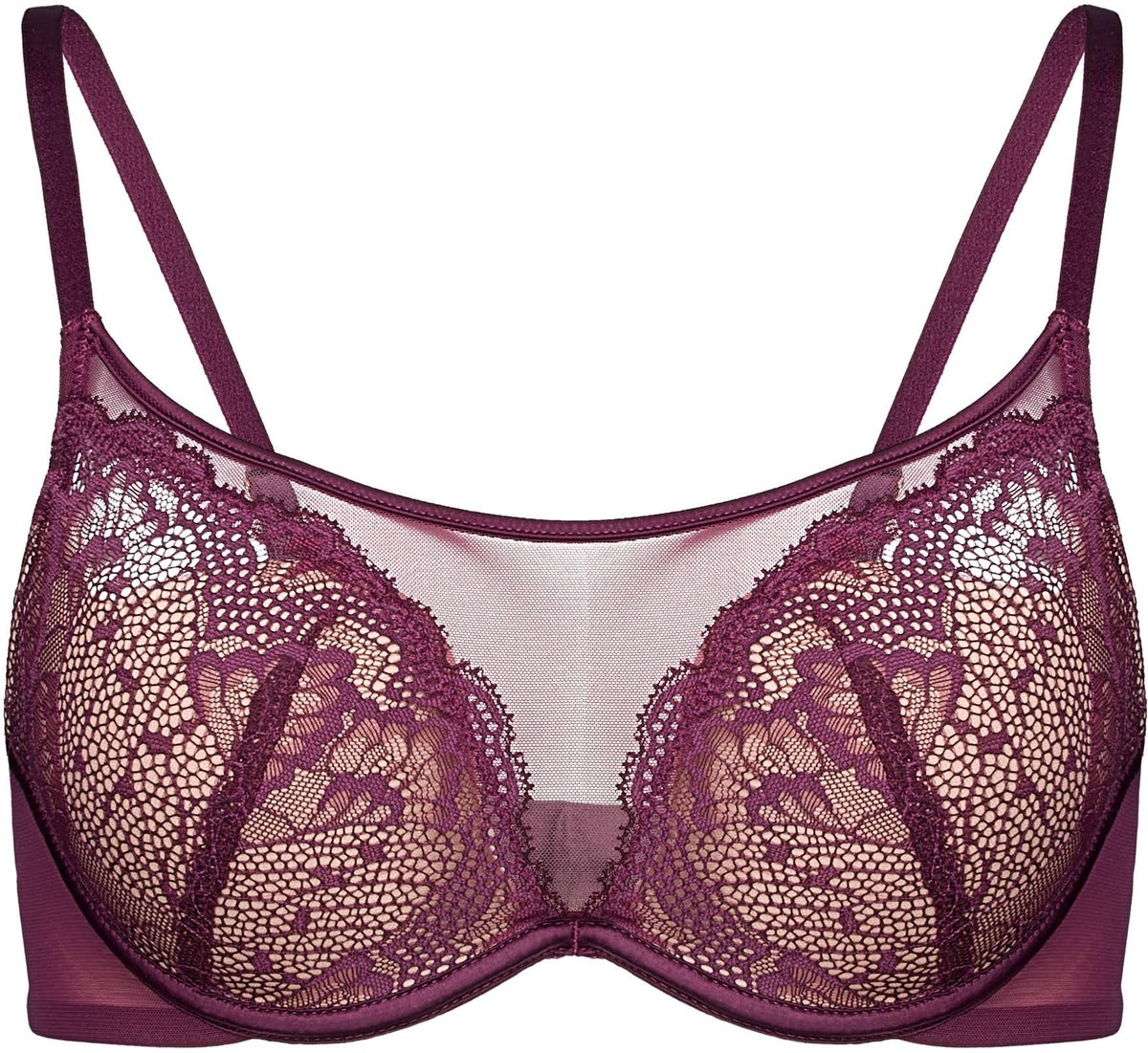 ESOTIQ Crown - Push-up beha - Paars - Kant - Met beugels