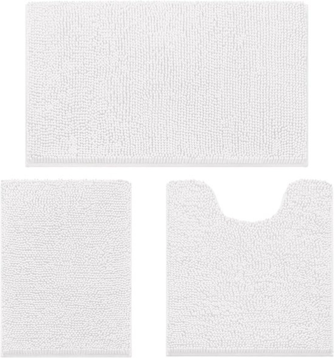 Zachte 3-delige Badmatset met Antislip - Chenille, Absorberend, Machinewasbaar voor Badkamer, Toilet en Douche