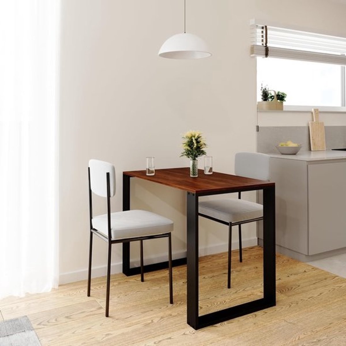 Rechthoekige eettafel met modern design en duurzaam laminaat