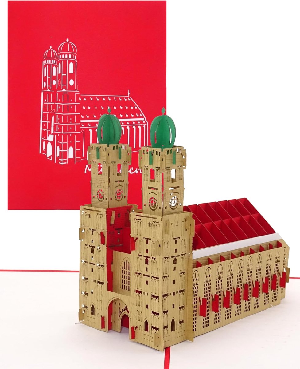 Kaart''München - Frauenkirch'' - 3D wenskaart & wenskaart van Münchener Frauenkirche - als reisvoucher, Munich Souvenir, Beierenkaart, geschenk & geschenkverpakking