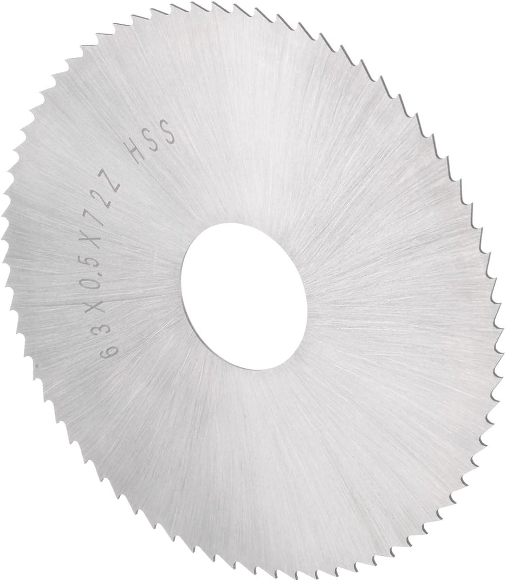 Cirkelzaagblad diameter 63 mm schacht 16 mm dikte 0,5 mm 72 tanden werkbank hout snelstaal 6542 (Hss) - (Toepassingen: metaal, hout, kunststof aluminium)