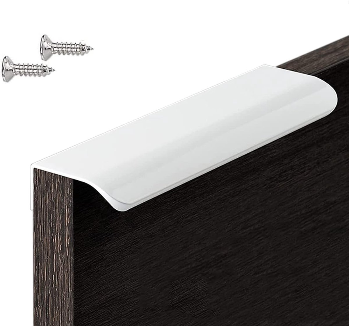 6 Stuks Verborgen Kastgrepen, Zuiver wit, Keukengrepen, Deurgreep, Ladegrepen, Meubelgrepen voor Kledingkast, Slaapkamer, Badkamer,Laden