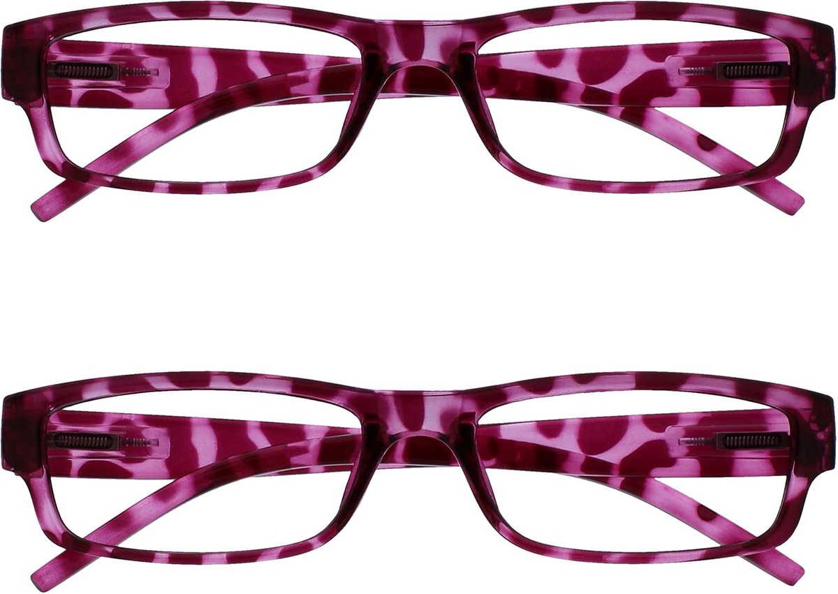 Roze Schildpad Lichtgewicht Comfortabel Lezers Waarde 2 Stuks Ontwerper Stijl Mannen Vrouwen UVR2PK032PK +2,00