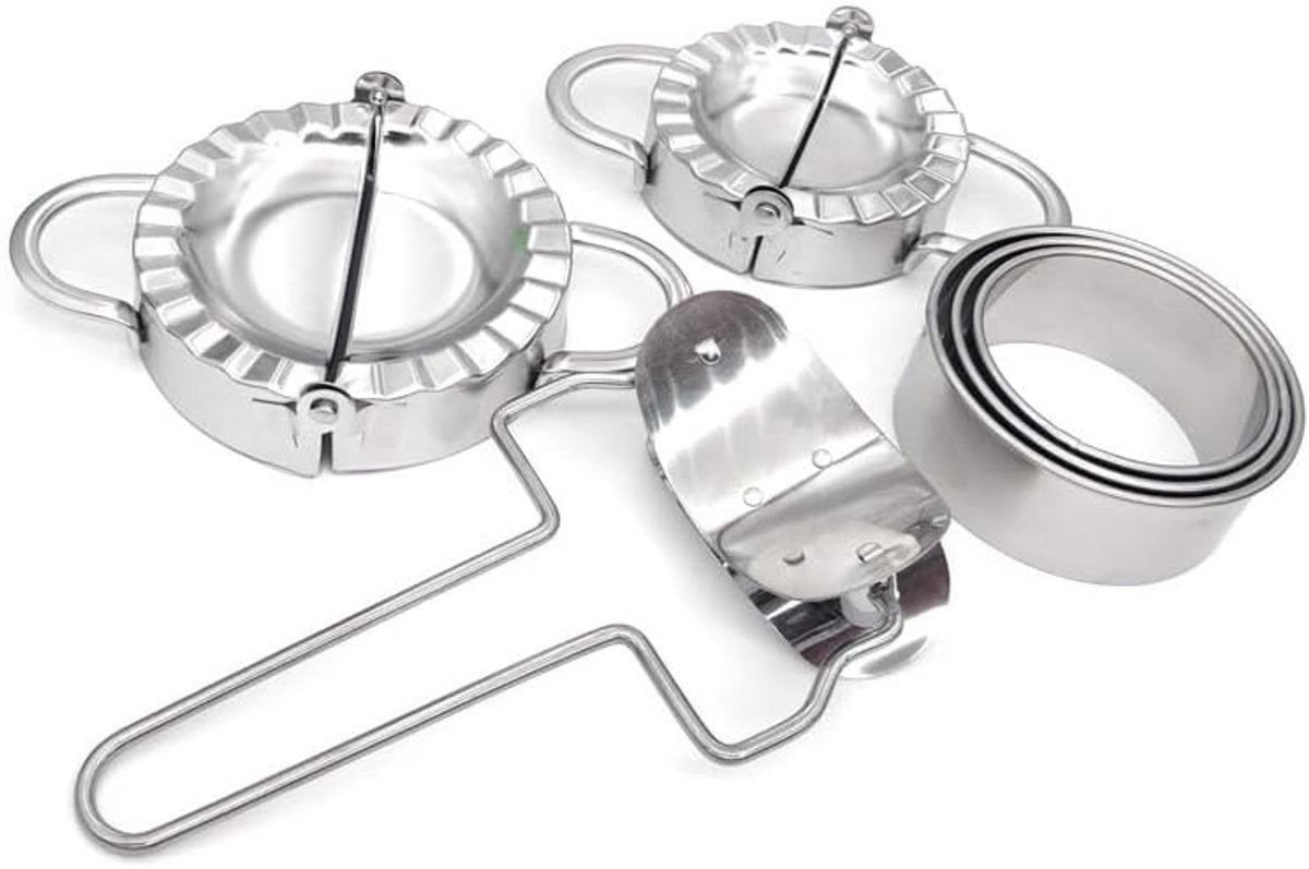 Set van 6 knoedelvormen van roestvrij staal, knoedelvormen van roestvrij staal, knoedelvorm, knoedelvormgereedschap, kleine en grote knoedelvorm, taartvorm/gebakgereedschap/keukenaccessoires