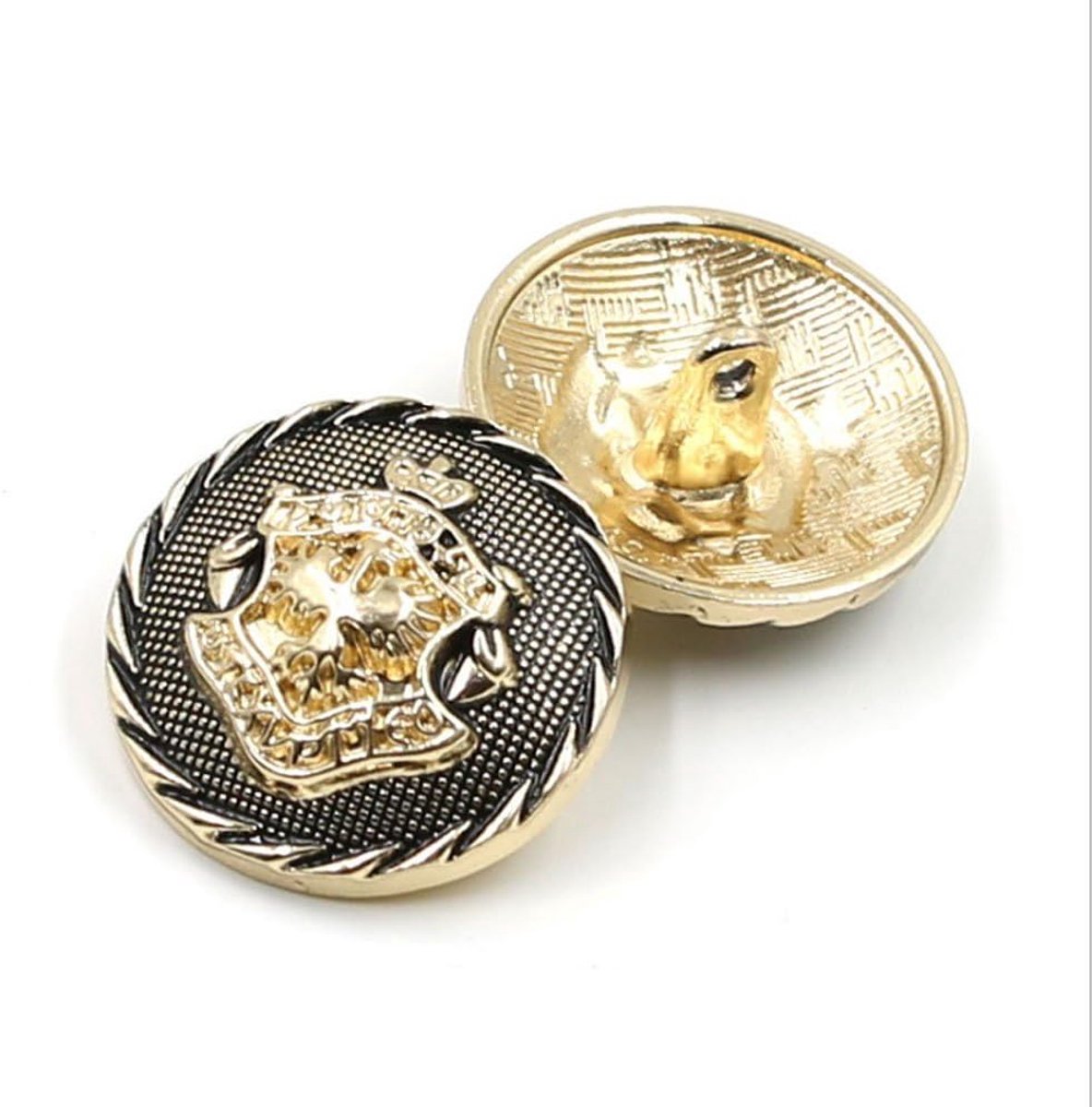 Knopen - modieuze naaiknop, ronde metalen knopset voor heren en dames, blazer, jas, uniform, shirt, pak en jas (goud, 25 mm)