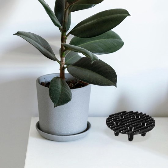 Poten, plantenbak, inzetstuk, kunststof, 10 cm, rond, met afvoer, voor tuin, terras, buitenpotten, plantenbak, verhoging tegen wortelrot — afbeelding 4