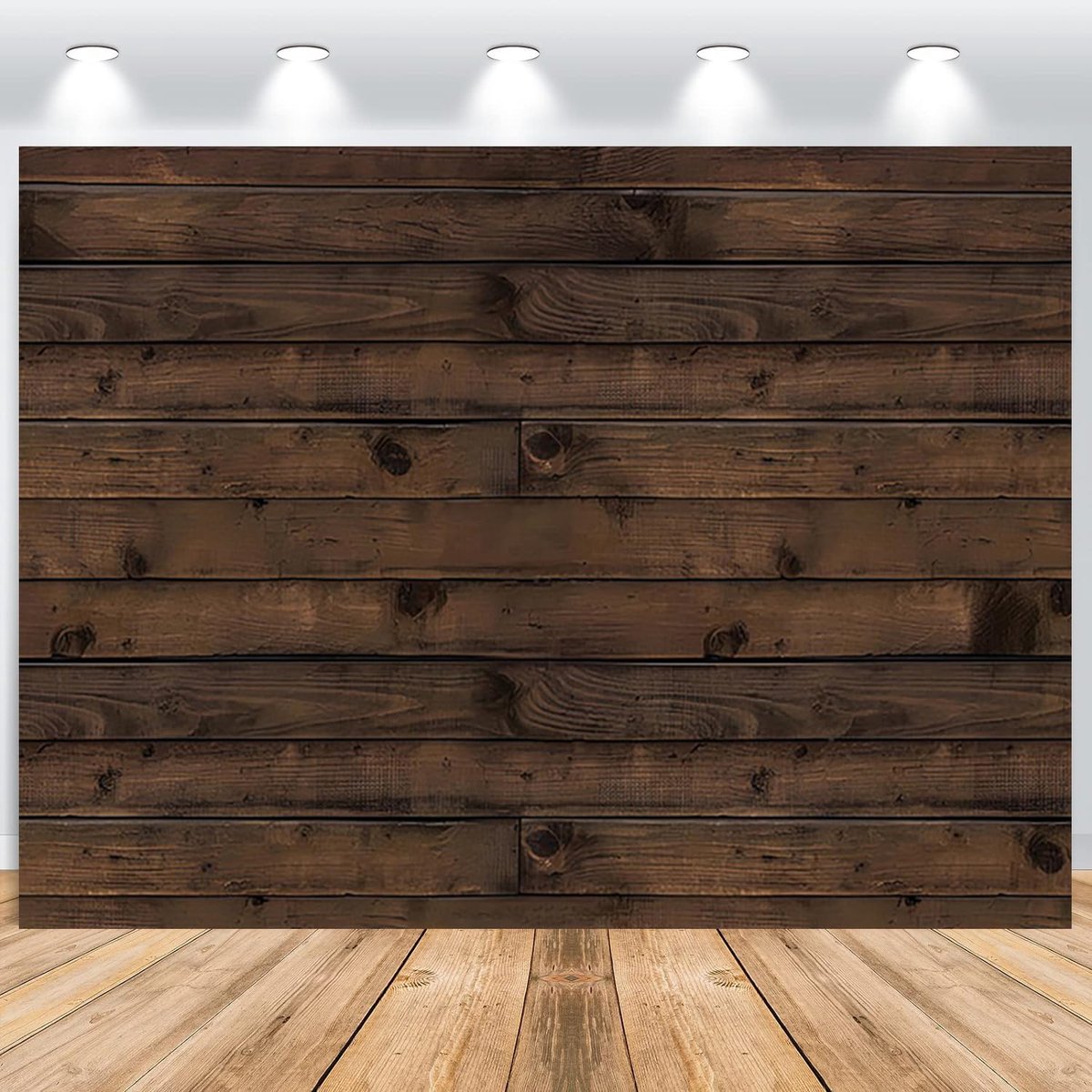 Fotoachtergrond van hout, 2,2 x 1,5 m, vintage, natuurlijk donkerbruin hout, voor fotografie, verjaardag, bruiloft, feest, taarttafel, decoratie, banner, studio, rekwisieten