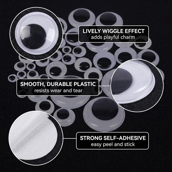 Ogen, zelfklevend, 6 mm - 35 mm, voor knutselen, scrapbooking, accessoires — afbeelding 4