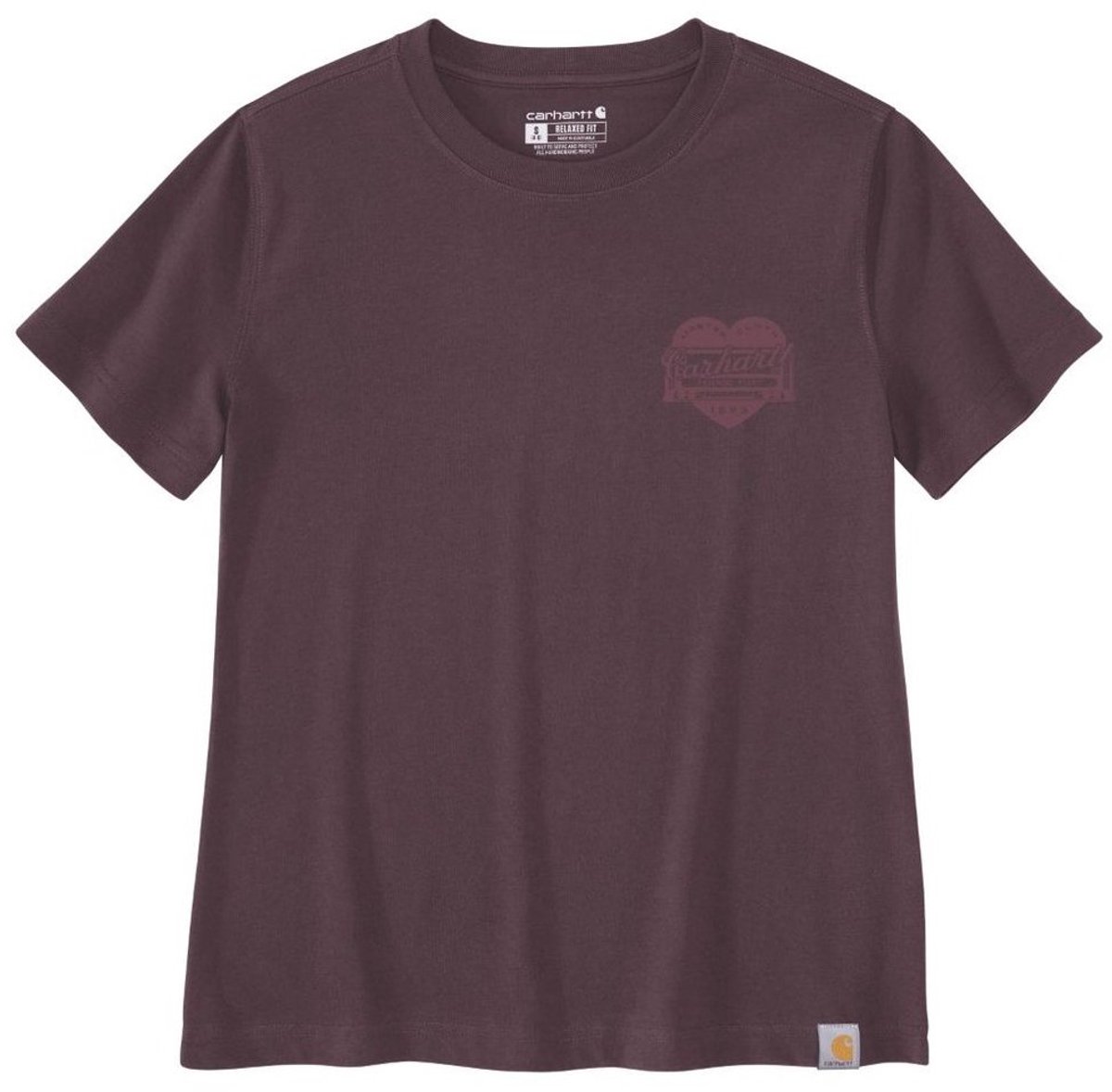 Carhartt Dames Irvine Relaxed Her ‘it’ Heart T-shirt 107534 Deep Cherrywood
