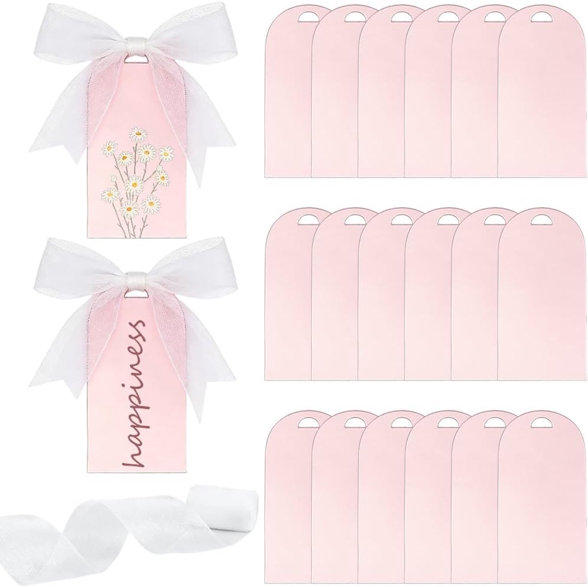 20 stuks spiegelplaatskaarten, acryl tafelkaarten, roségoud, 9,9 x 4,5 cm, bruiloftsnaam, gereserveerde borden, doe-het-zelf, lege hanglabels met lint voor verjaardagsfeestje, feestdecoratie