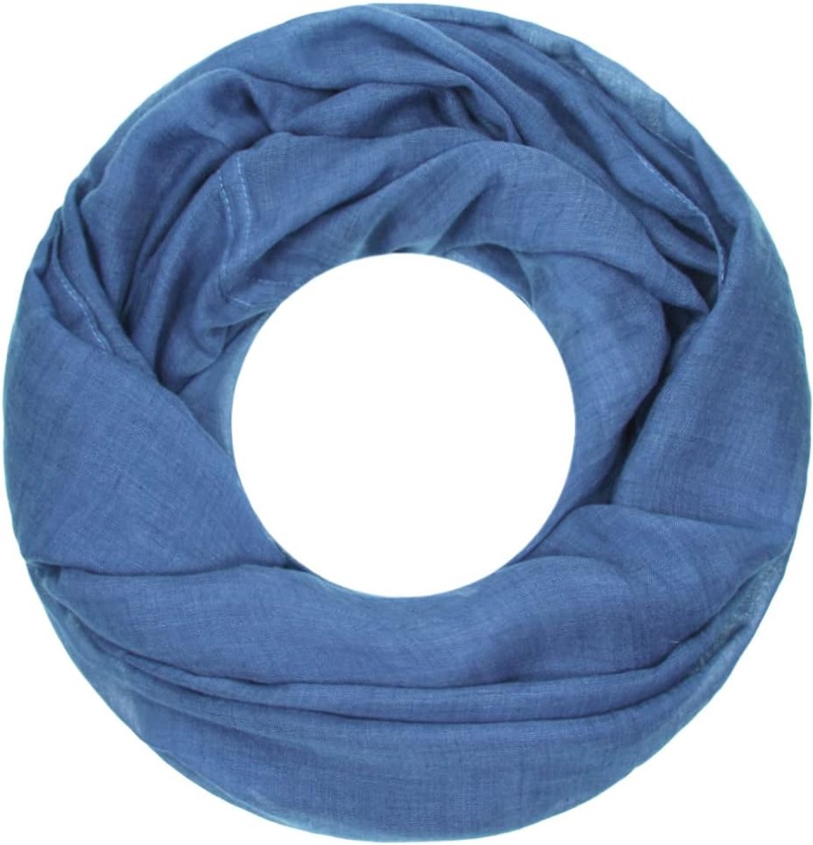 Loop Cary Basic sjaal dames sjaal colsjaal ronde sjaal halsdoeken effen loopsjaal eenkleurig, Dark Denim 1