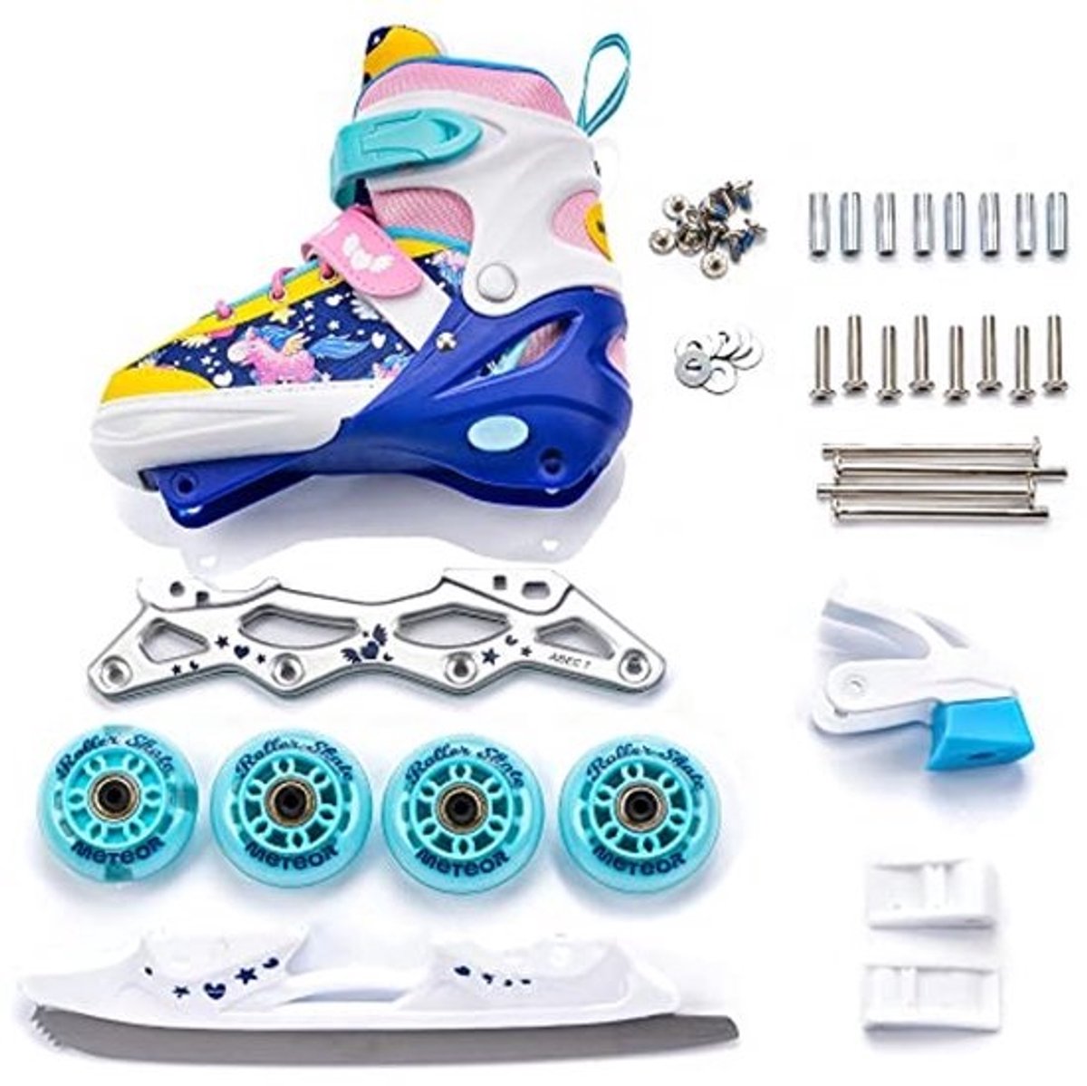 Verstelbare Inline Skates 4 in 1 voor Kinderen en Volwassenen - Ideaal voor Jongens en Meisjes