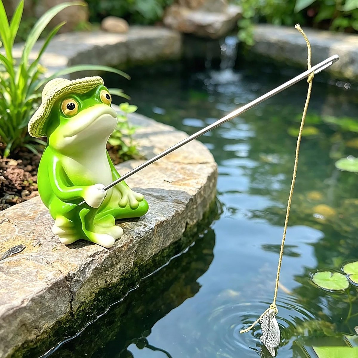 Garden Decoratie, Kikker Beeldje, Buitentuindecoratie, Tuindecoratie, Tuinbeeld, Kikker Tuinstandbeeld, Geschikt Voor Tuin, Fontein, Terras, Vijver, Badkuip, Tuin, Balkon