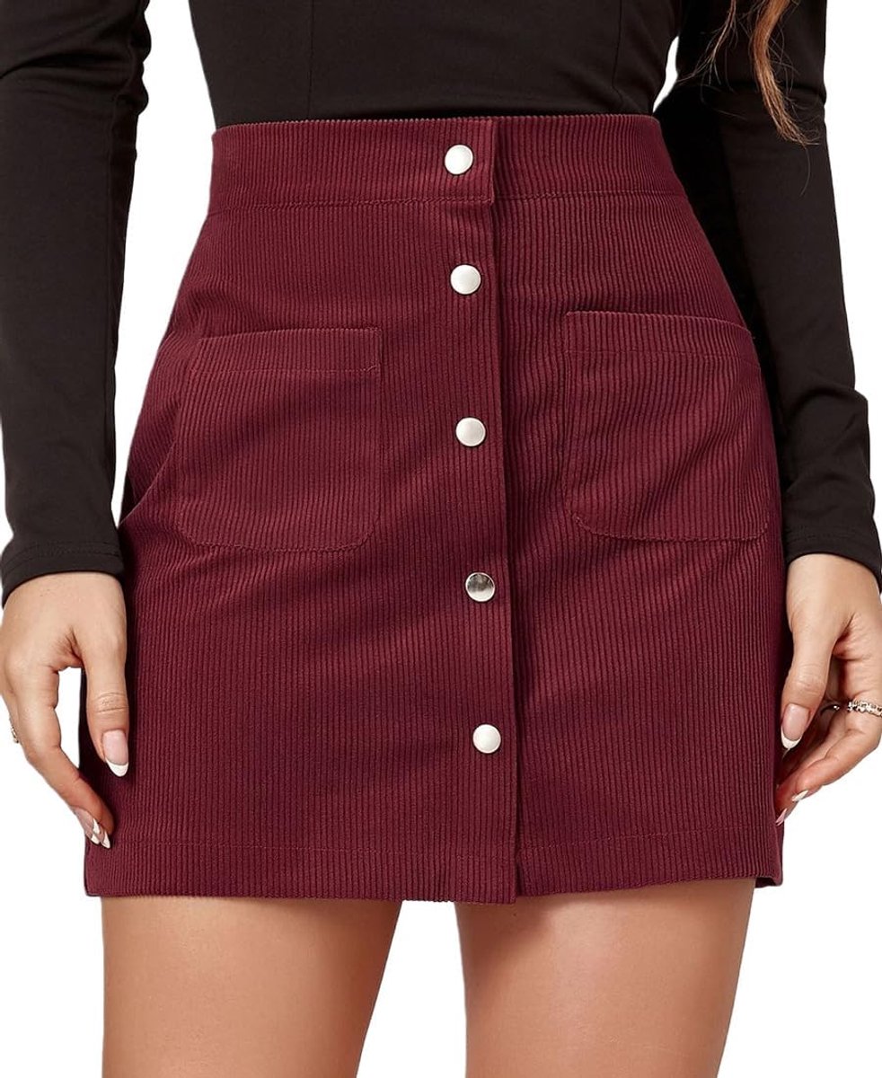 Minirok voor dames, hoge taille, rok, herfst, winter, mini-rok, wikkelrok, A-lijn, zakelijk, corrock, minirok, hoge taille, smalle pasvorm, wikkelrok, herfst en winter
