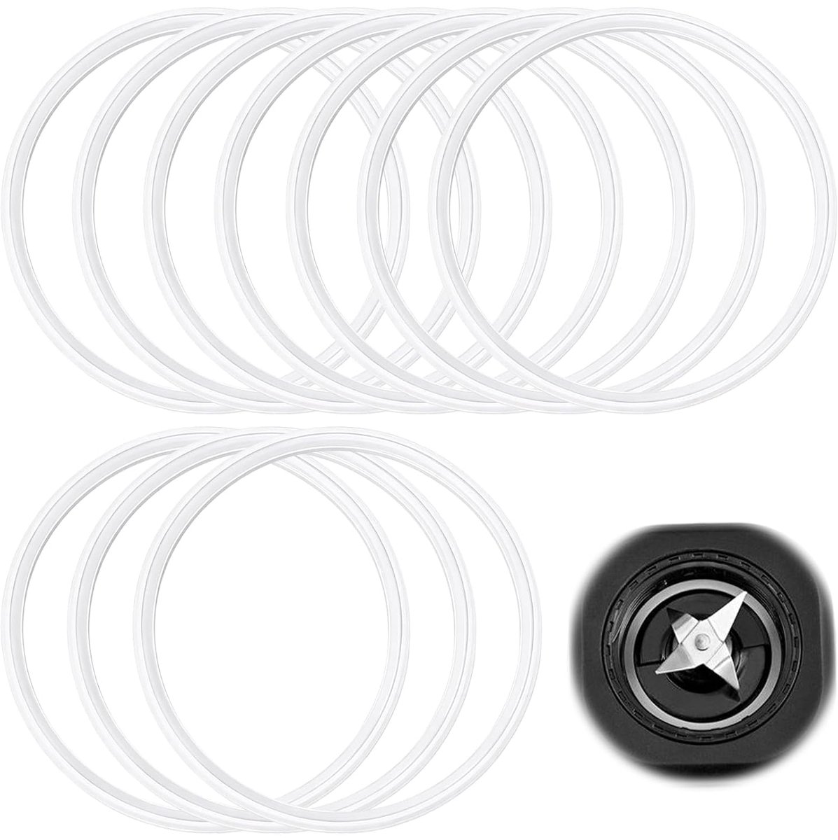10 stuks 6 x 6 cm afdichtring, rubberen afdichting, siliconen vervangende afdichting voor blender smoothie maker, mixerafdichting reserveonderdeel dekselring afdichting voor mixer-accessoires