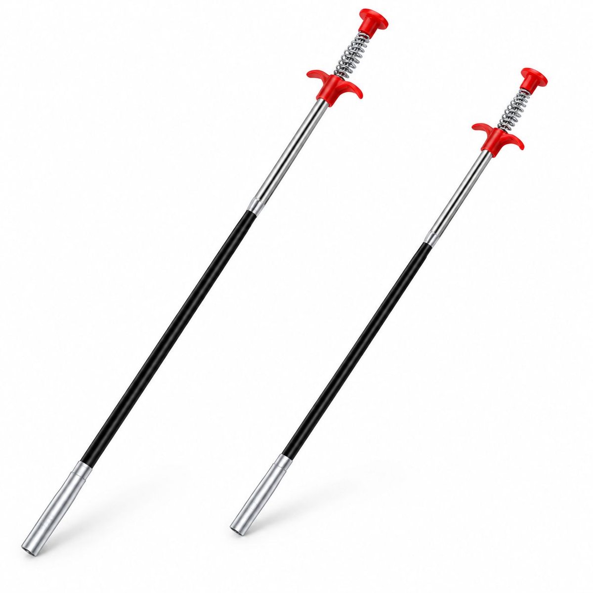 VHV - Flexibele klauwgrijper met 4 klauwen - 2 Stuks - 60 cm en 160 cm - Gootsteen ontstopper - Wasbak ontstopper - Afvoer reiniger - Flexibel en krachtig