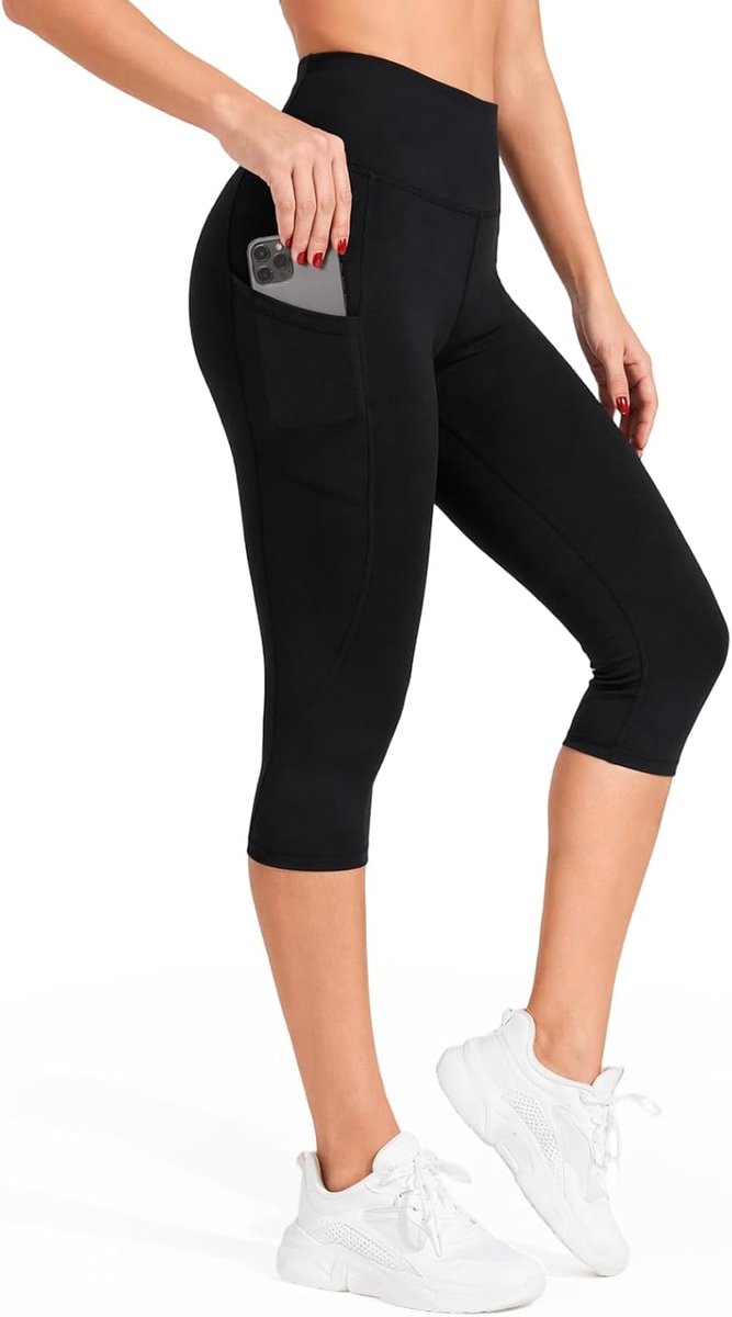 3/4 Legging Dames Hoge Taille met Zakken voor Yoga Fitnes Gym