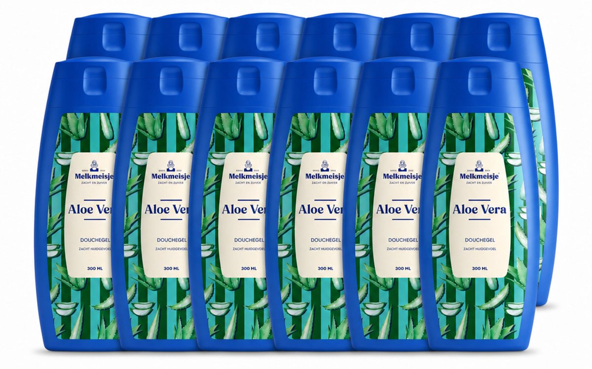 12 x Melkmeisje – Douchegel – Aloe Vera – Zacht Huidgevoel – 300 ml - Voordeelverpakking - 12 stuks