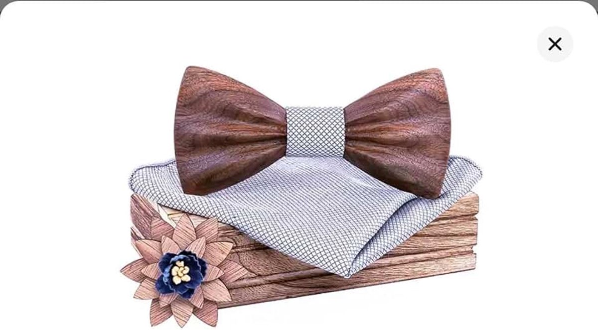 Houten vlinderdas, chic en modieus, modieus accessoire of cadeau-idee, gemakkelijk aan te passen., Blauw 01, One size