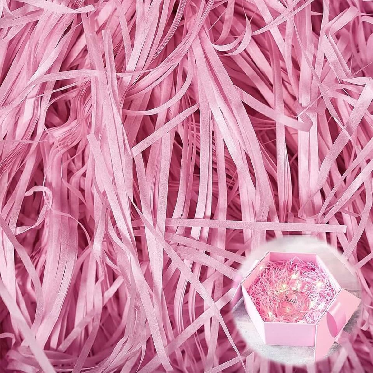 Mandwikkel, 300 g zijdepapier, hoogwaardig cadeau, decoratie bast, decoratie, geschenkverpakking voor Kerstmis, bruiloft, jubileum, Valentijnsdag (roze)