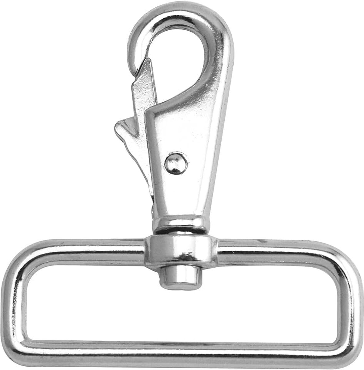 Zilverachtige 5 cm binnendiameter rechte hoek D-ring garnalen kop gesp kreeft sluitingen draaibare karabijnhaken Pack van 6
