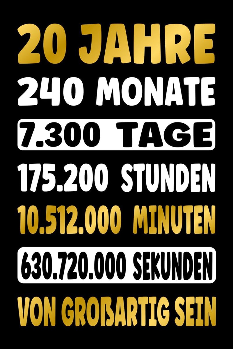 20 JAHRE VOLLER GROßARTIGKEIT: Ein lustiges Geburtstagsgeschenk zum 20. Geburtstag - Liniertes Notizbuch für Männer und Frauen
