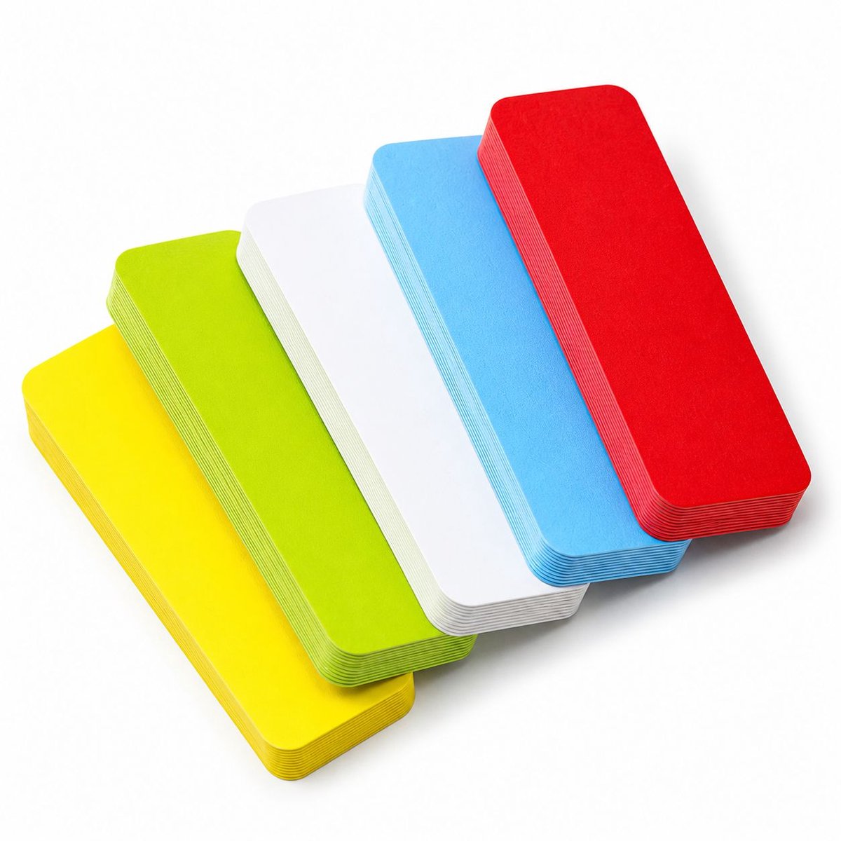 VHV - Magneten whiteboard - Magneetstrip - Magneten koelkast - Herschrijfbare - Afwasbaar - 120 stuks - Voor magneetbord, memobord of magnetisch tekenbord - Kanban planbord - 76 x 25 mm
