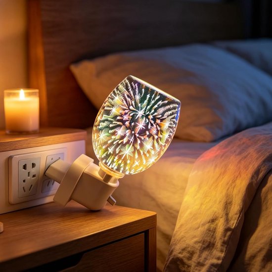 Geurlamp, 80 x 70 mm, elektrische wasbrander, 3D-aromalamp, fusiebrander, warmtelamp voor geschenken thuis — afbeelding 4