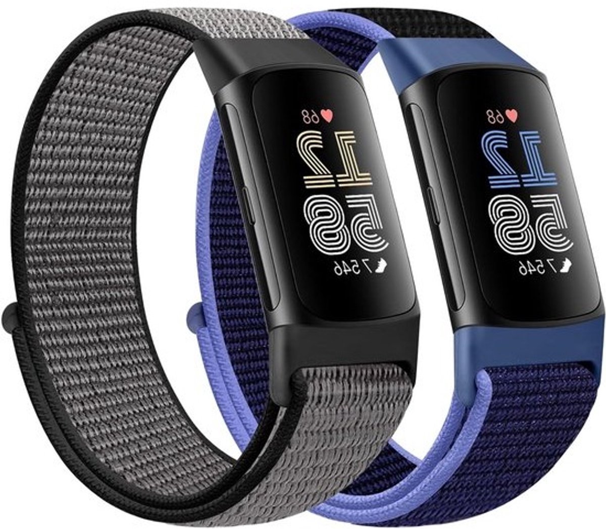 Verstelbare en Ademende Nylon Sportband voor Fitbit Charge 5 - Vervangband voor Fitness Tracker voor Dames en Heren
