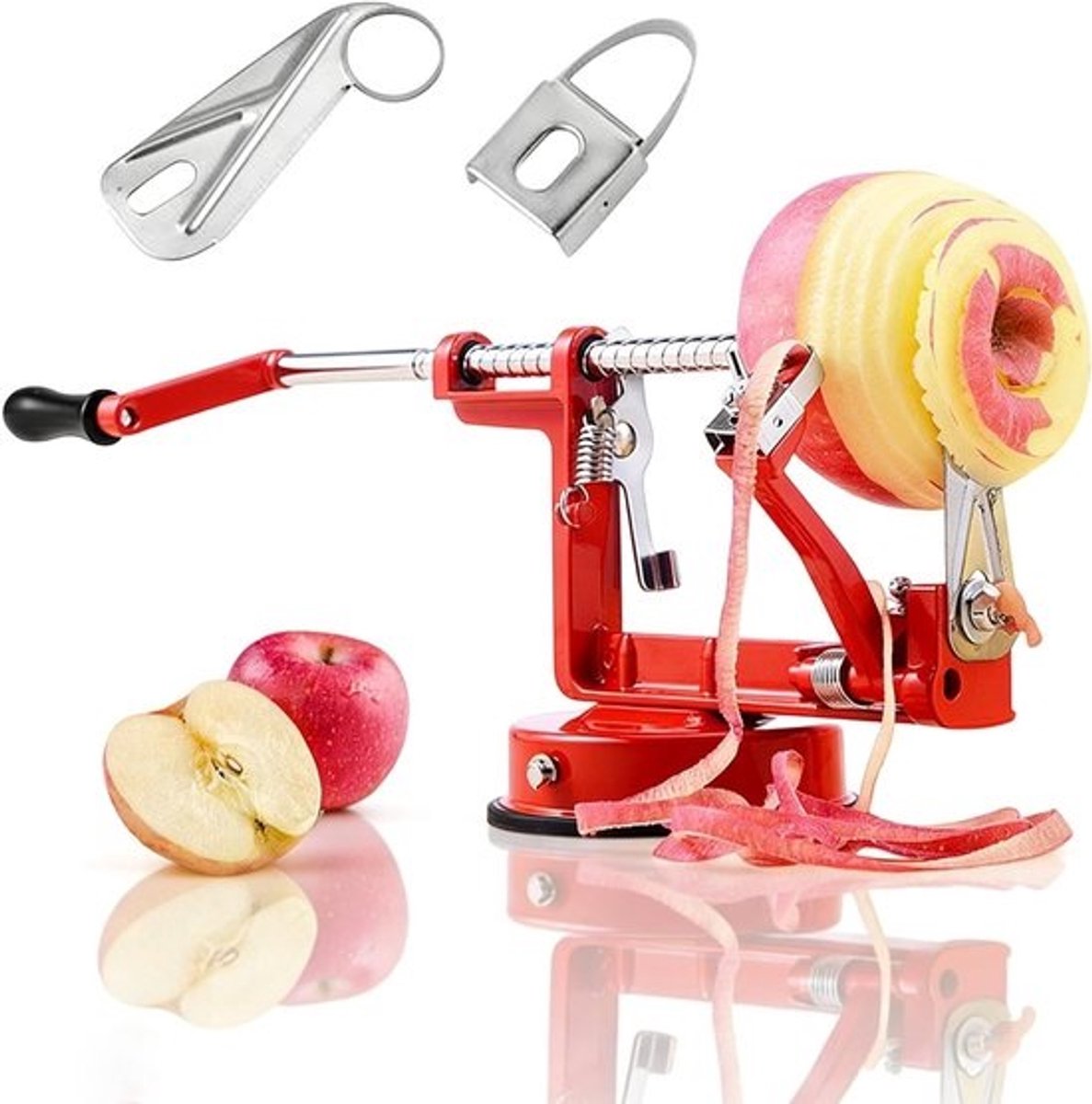 Professionele 3-in-1 appelschiller, snijder en klokhuisverwijderaar - Spiraalsnijder voor aardappelen - Multifunctioneel keukenhulpmiddel