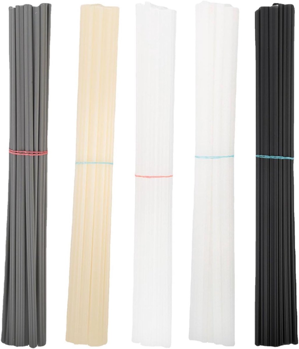 100 stuks kunststof lasstaven, 20 cm PP/PE/ABS/PVC van lasstaven, 4 kleuren plastic lasstokken, plastic lasdraden voor plastic lasreparatie